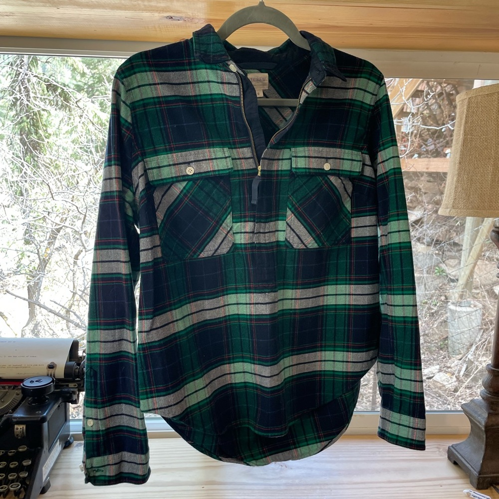 J Crew 3/4 Zip Flannel size Small